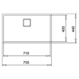 Tarja Empotre Teka FlexLinea RS15 71.40 M-XT 1B 71cm 1 Tina Acero Inox