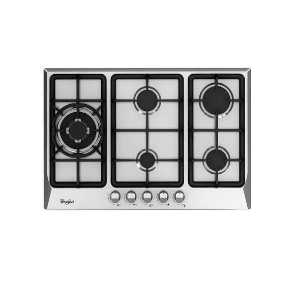 Parrilla de Gas Empotrable Whirlpool WP3040S de 75 cm (30 pulgadas) con 5 Quemadores en Acero Inoxidable