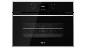 Horno Eléctrico Empotrable con Microondas Teka HLC 844 C de 60 cm (24 pulgadas) en Acero Inoxidable y Cristal Negro