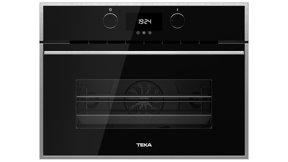 Horno Eléctrico Empotrable con Microondas Teka HLC 844 C de 60 cm (24 pulgadas) en Acero Inoxidable y Cristal Negro