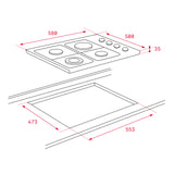 Parrilla Eléctrica Empotre Teka HLX 60 4P INOX 4 Quem 24" Acero Inoxidable