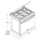 Estufa de Gas Empotrable Whirlpool WER3000D de 76 cm (30 pulgadas) en Acero Inoxidable y Acabado Espejo