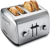 Tostador Kitchenaid KMT4115CU Con Palanca De Elevación Manual Para 4 Rebanadas De Pan Color Plata