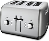 Tostador Kitchenaid KMT4115CU Con Palanca De Elevación Manual Para 4 Rebanadas De Pan Color Plata