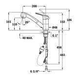 Mezcladora Monomando Extraíble Teka MT PLUS (MTP 978) de 16 cm con Acabado Cromo