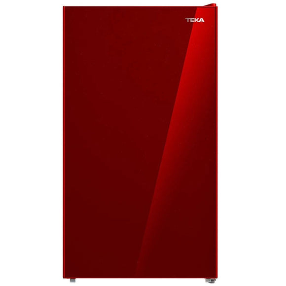 Refrigerador Frigobar Teka RSR 10520 GRD con Capacidad de 4 Pies Cúbicos Rojo con acabado en Cristal Negro