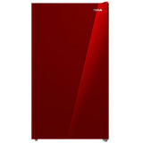 Refrigerador Frigobar Teka RSR 10520 GRD con Capacidad de 4 Pies Cúbicos Rojo con acabado en Cristal Negro
