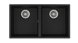 Tarja / Fregadero Teka SQUARE 760 TG B Tegranite+ para Submontar de 76 cm (30 pulgadas) con Dos Cubetas Color Negro