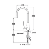 Mezcladora Monomando Teka VTK 938 de 40 cm con Acabado Cromo