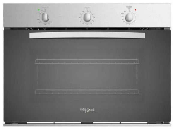 Horno de Gas Empotrable Whirlpool WOA301S de 80 cm (31 pulgadas) en Acero Inoxidable Anti Huellas y Acabado Espejo