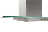 Campana de Isla IHD ISOLA MIAMI 90 de 90 cm (36 pulgadas) con Filtros Purificadores y Cristal Plano en Acero Inoxidable