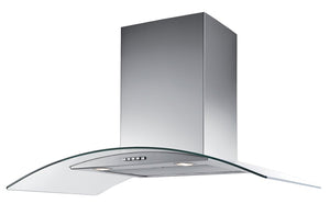 Campana de Pared IHD CH MILAN 60 de 60 cm (24 pulgadas) con Filtros Purificadores en Acero Inoxidable y Cristal Curvo