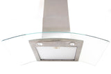 Campana de Pared IHD CH MILAN 30 de 76 cm (30 pulgadas) con Filtros Purificadores en Acero Inoxidable y Cristal Curvo