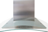 Campana de Pared IHD CH MILAN 30 de 76 cm (30 pulgadas) con Filtros Purificadores en Acero Inoxidable y Cristal Curvo