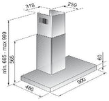 Campana de Pared IHD CH CANCUN 90 de 90 cm (36 pulgadas) con Filtros Purificadores en Acero Inoxidable