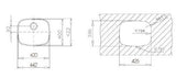 Tarja / Fregadero Teka BE 42.40.16 para Submontar de 44 cm (17 pulgadas) con Una Tina en Acero Inoxidable