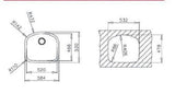 Tarja / Fregadero Teka BE 52.46 D (TU 23.20 D) para Submontar de 58 cm (22 pulgadas) con Una Tina en Acero Inoxidable
