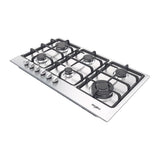 Parrilla de Gas Empotrable Whirlpool WP3650S de 86 cm (33 pulgadas) con 6 Quemadores en Acero Inoxidable