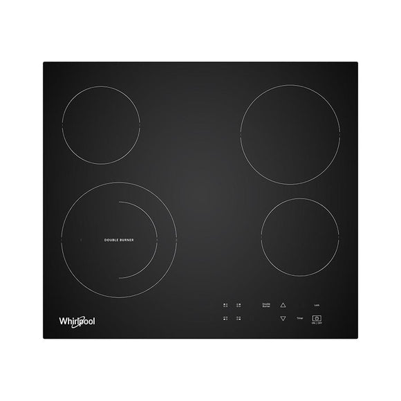 Parrilla Eléctrica Vitrocerámica Whirlpool WEC5240B de 60 cm (24 pulgadas) con 4 Quemadores Color Negro