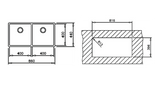 Tarja / Fregadero Teka BE LINEA RS15 2C 860 para Submontar de 86 cm (33 pulgadas) con Dos Tinas en Acero Inoxidable