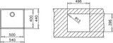 Tarja / Fregadero Teka BE LINEA RS15 50.40 para Submontar de 54 cm (21 pulgadas) con Una Tina en Acero Inoxidable